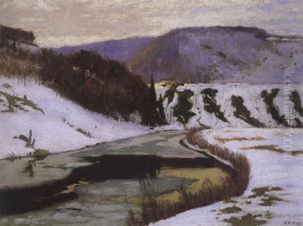 North River At Piedmont Oil Painting by Maurice Galbraith Cullen