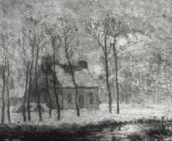 House In Winter Oil Painting by Maurice Galbraith Cullen