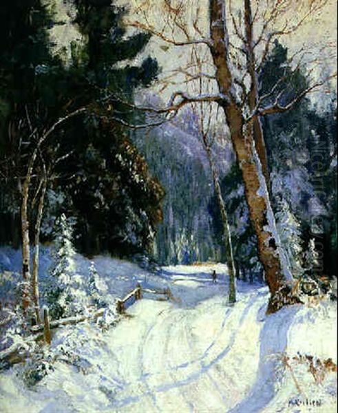 Country Road, Winter Oil Painting by Maurice Galbraith Cullen