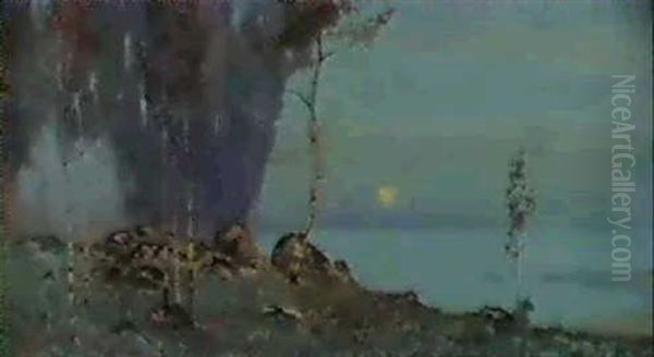 Moonlight Landscape Oil Painting by Maurice Galbraith Cullen