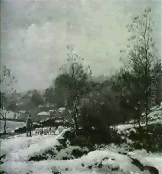 Landscape With Shepherd And Sheep Oil Painting by Maurice Galbraith Cullen