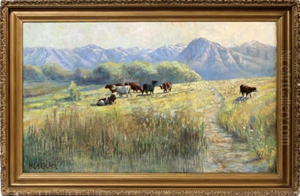 Mountain Pasture Oil Painting by Henry Lavender Adolphus Culmer