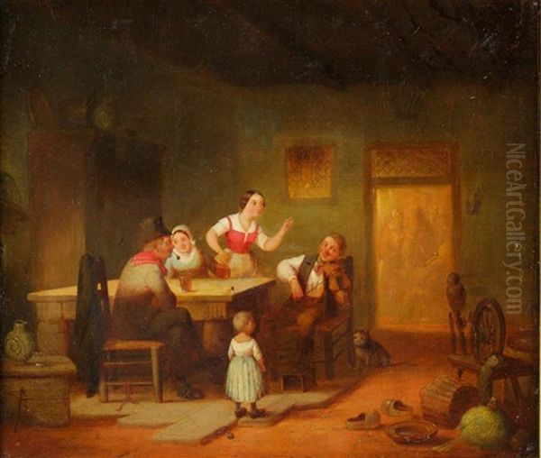 Interior Oil Painting by Johann Mongels Culverhouse