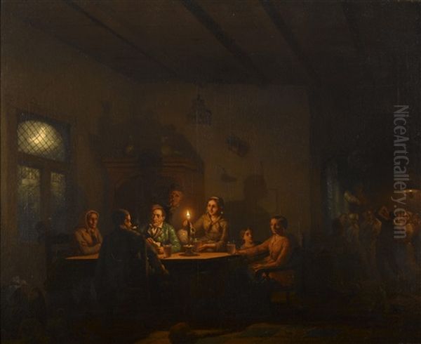 Tavern Interior Oil Painting by Johann Mongels Culverhouse