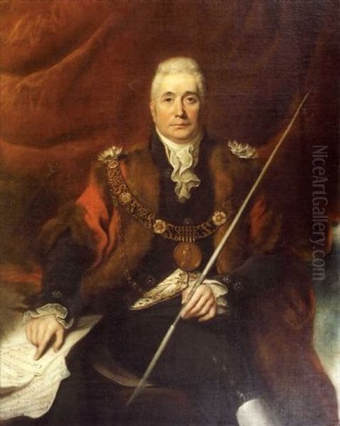 Portrait Of John Claudius Beresford, Lord Mayor Of Dublin Oil Painting by William Cuming