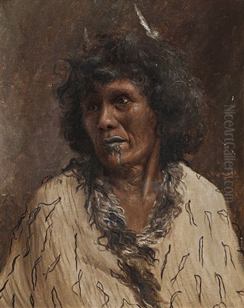 Chieftainess Of The Arawa Tribe Oil Painting by Vera Cummings