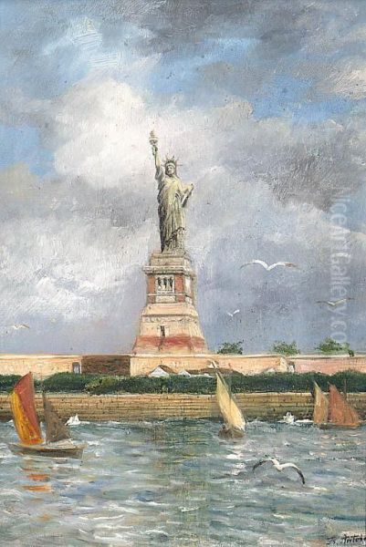 The Statue Of Liberty Oil Painting by Franz Antoine