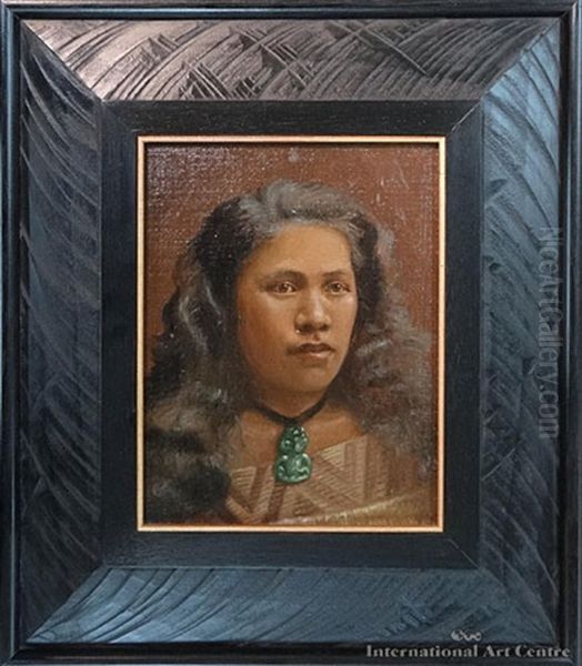 Maori Girl With Tiki Oil Painting by Vera Cummings