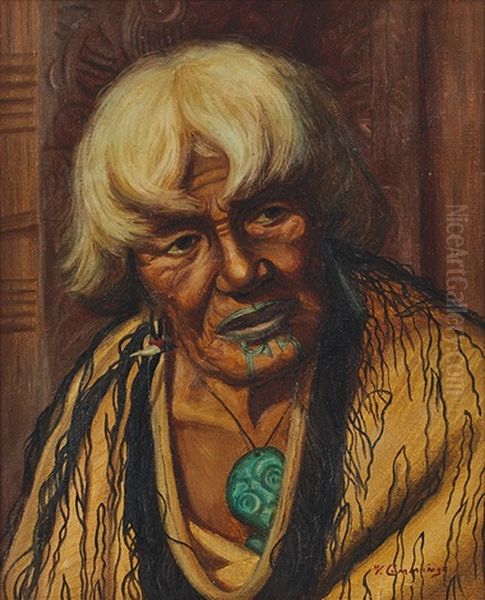 Harata (charlotte) Tuhaere Oil Painting by Vera Cummings