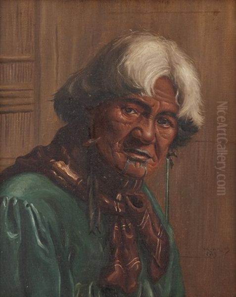 Harata (charlotte) Tuhaere Oil Painting by Vera Cummings