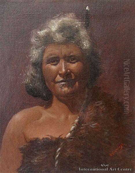 Maria Maori Maiden Oil Painting by Vera Cummings