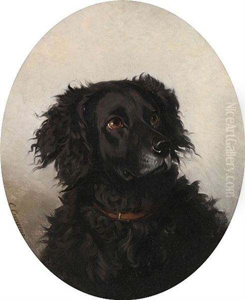 Dog Oil Painting by Conradyn Cunaeus