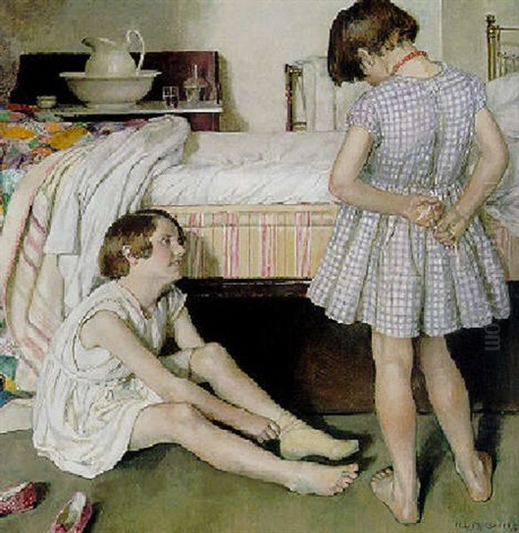 Getting Dressed Oil Painting by Nora Lucy Mowbray Cundell