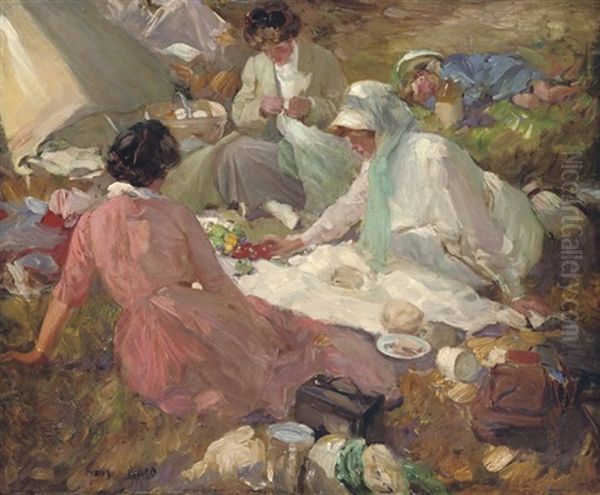 The Picnic Oil Painting by Cyrus Cincinatto Cuneo