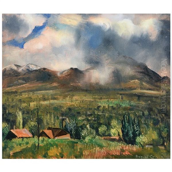 Rainstorm Utah Oil Painting by Rinaldo Cuneo