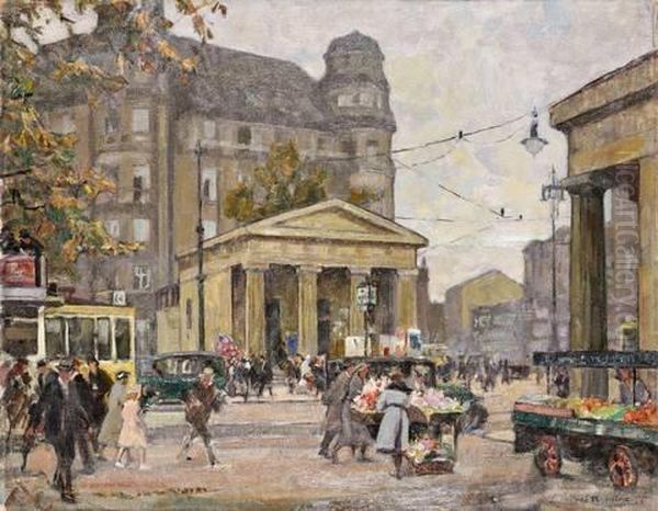 Die Schinkelschen Torhauser Am Potsdamer Platz Oil Painting by Otto Antoine