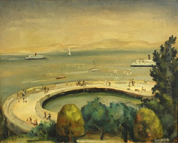 Aquatic Park, San Francisco Oil Painting by Rinaldo Cuneo