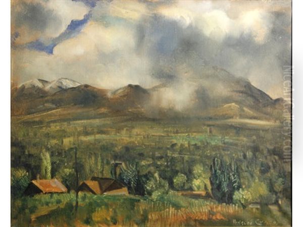 Rainstorm, Utah Oil Painting by Rinaldo Cuneo