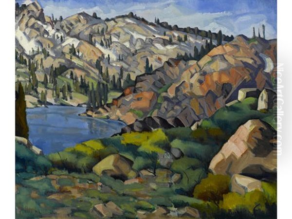 Sierra Lake Oil Painting by Rinaldo Cuneo