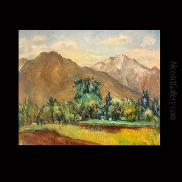 Wasatch Mt's Utah Oil Painting by Rinaldo Cuneo