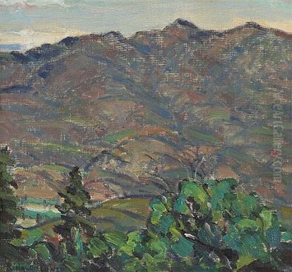 Distant Hills Oil Painting by Rinaldo Cuneo