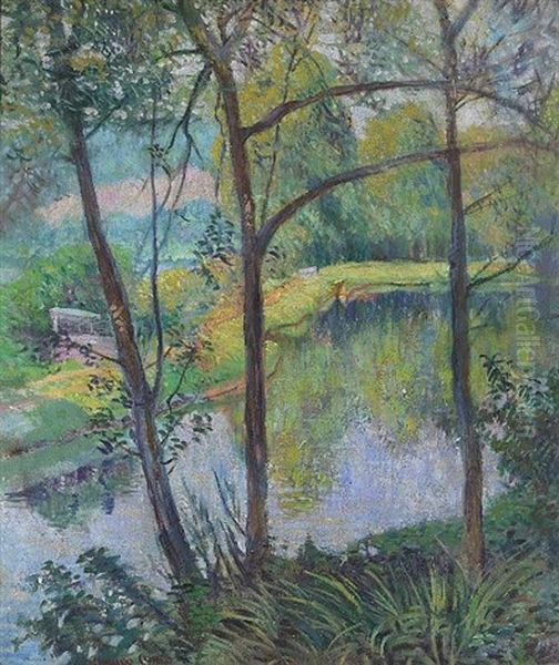 The River Bend Oil Painting by Rinaldo Cuneo