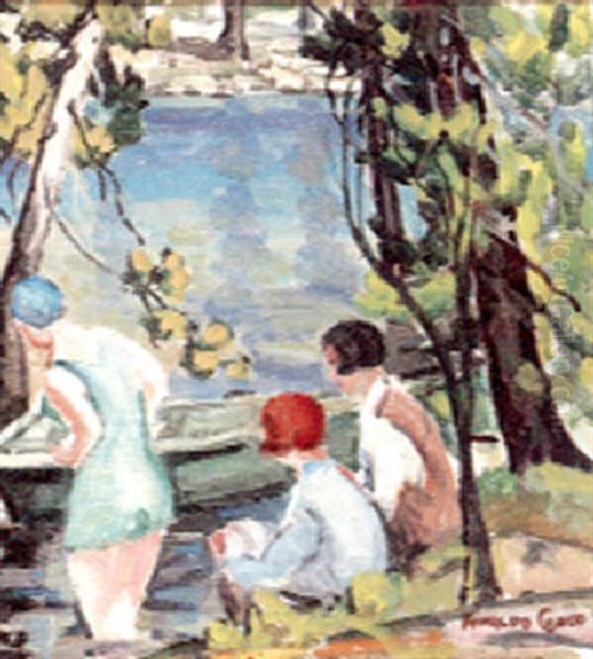 The Boating Party Oil Painting by Rinaldo Cuneo