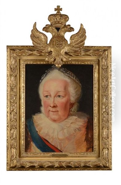 Portrait De L'imperatrice Catherine Ii De Russie Oil Painting by Edward Francis Cunningham