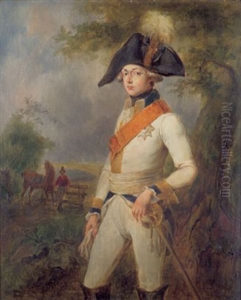 Bildnis Prinz Friedrich Ludwig Karl Von Preusen Oil Painting by Edward Francis Cunningham