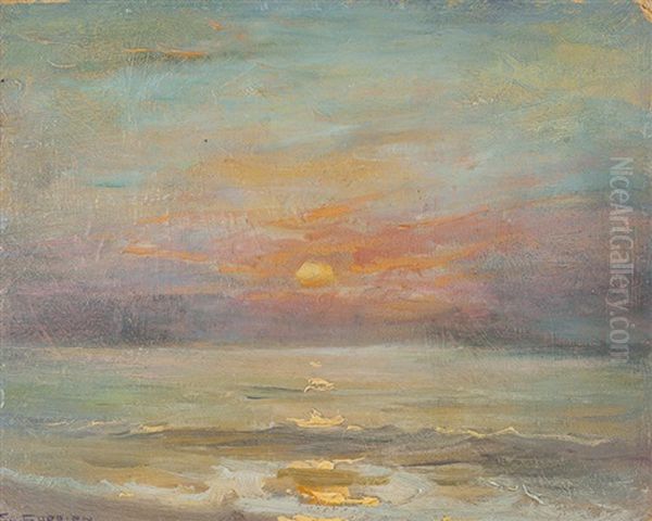 Sunset, Seascape Oil Painting by Frank William Cuprien