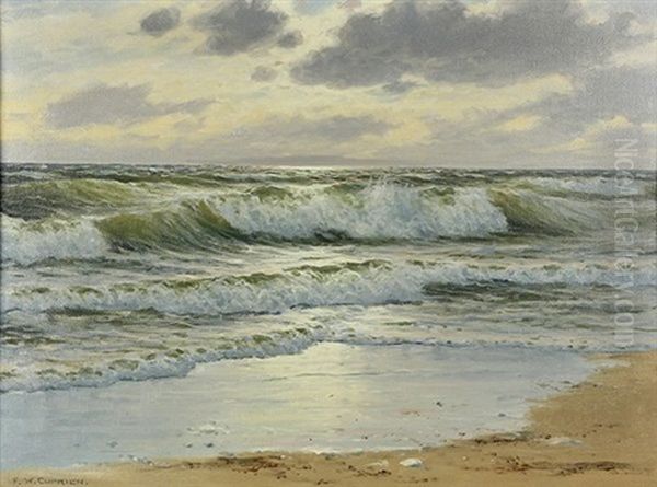 Rolling Waves Oil Painting by Frank William Cuprien