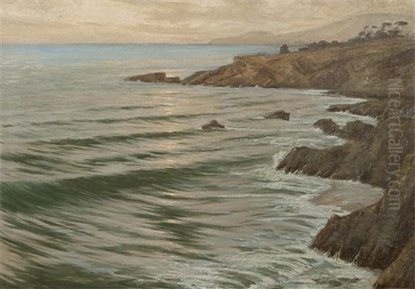 Parting Day Arch Beach Cal Oil Painting by Frank William Cuprien