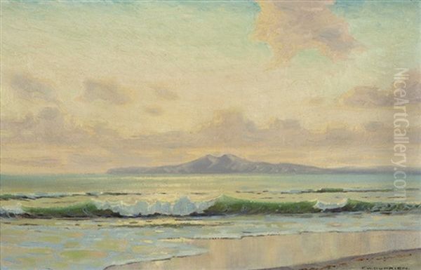 Golden Sunset, Laguna Beach, California Oil Painting by Frank William Cuprien