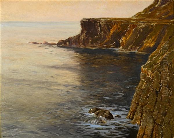 California Coast, Whites Point Oil Painting by Frank William Cuprien