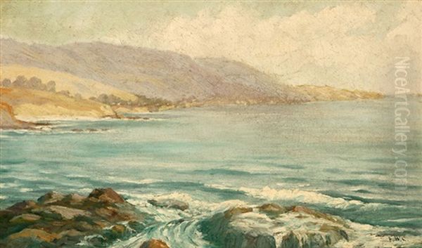 Coastline Seascape Oil Painting by Frank William Cuprien