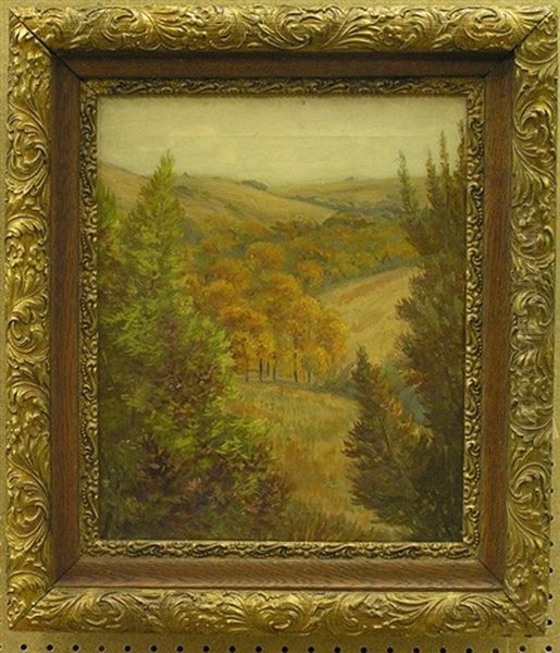 Fall Landscape Oil Painting by Frank William Cuprien