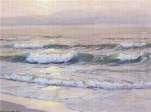 Golden Sunset, Laguna Beach, California Oil Painting by Frank William Cuprien