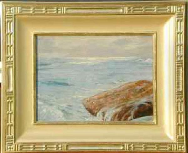 Rocks And Waves Oil Painting by Frank William Cuprien