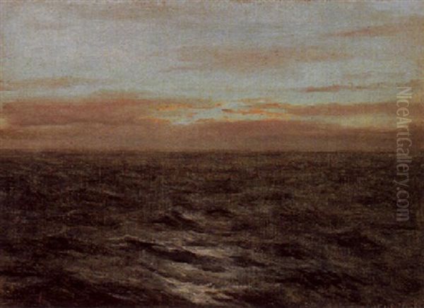 From The Steamer Deck Mid-ocean Oil Painting by Frank William Cuprien