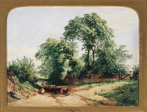 Lane At Walton Near Bristol Oil Painting by James Jackson Curnock