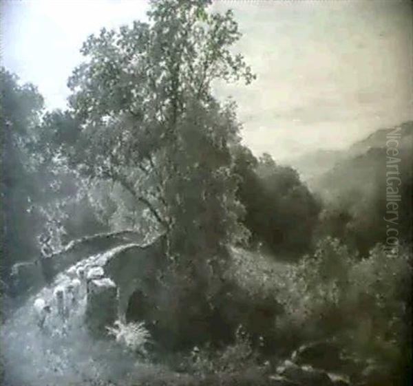 In The Lledr Valley Oil Painting by James Jackson Curnock