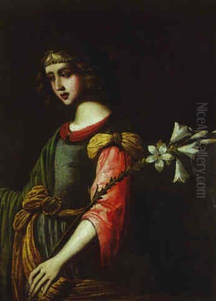 Sainte Agnes Oil Painting by Francesco Curradi