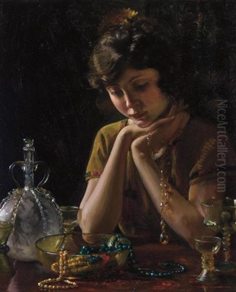 Heirlooms Oil Painting by Charles Courtney Curran