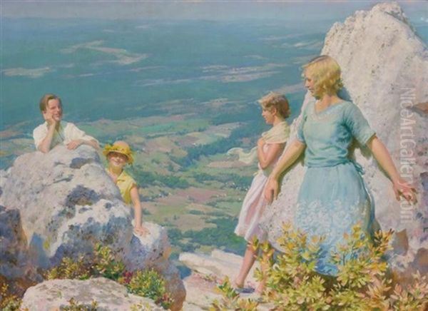 Blue And Gold Oil Painting by Charles Courtney Curran