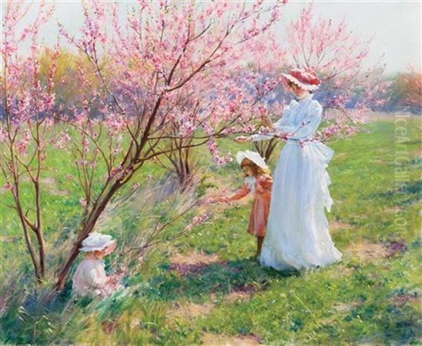 Peach Blossoms Oil Painting by Charles Courtney Curran