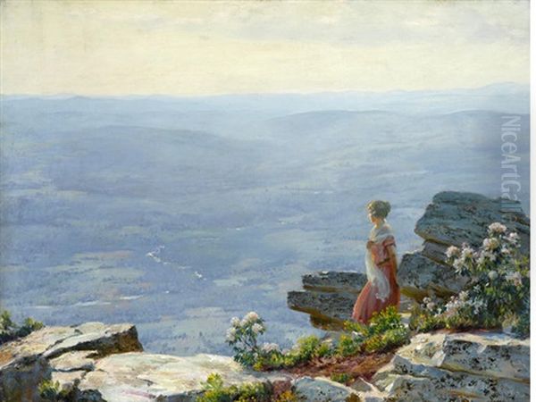 Haze In The Valley Oil Painting by Charles Courtney Curran