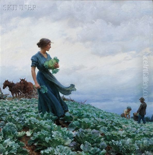 The Cabbage Field Oil Painting by Charles Courtney Curran