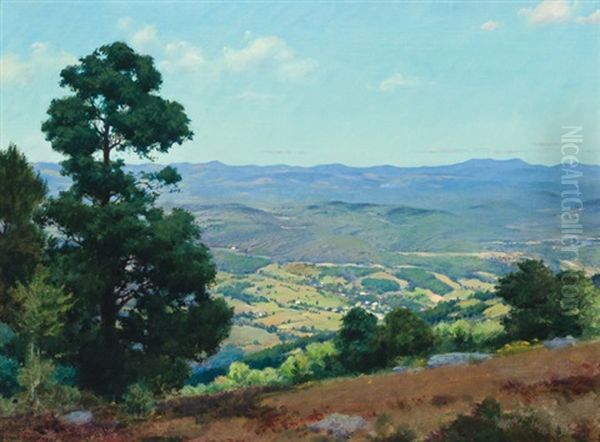 View Over Ellenville, New York Oil Painting by Charles Courtney Curran