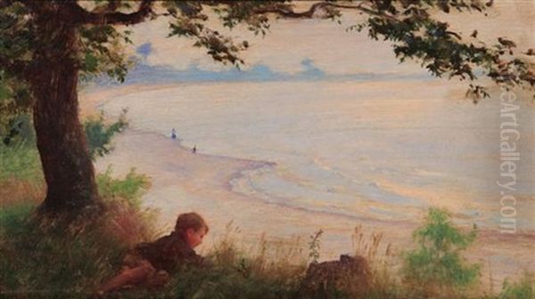 Shore Of Lake Erie Oil Painting by Charles Courtney Curran