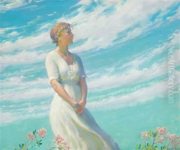 May Breeze Oil Painting by Charles Courtney Curran